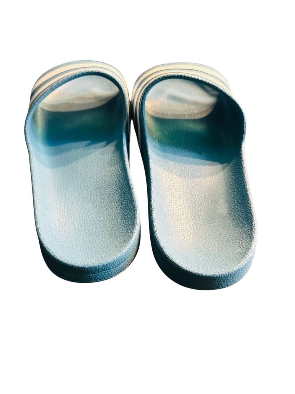 Adidas‎ Adilette Aqua Slides Women’s Size 11 Light Blue White Stripes - Picture 4 of 9